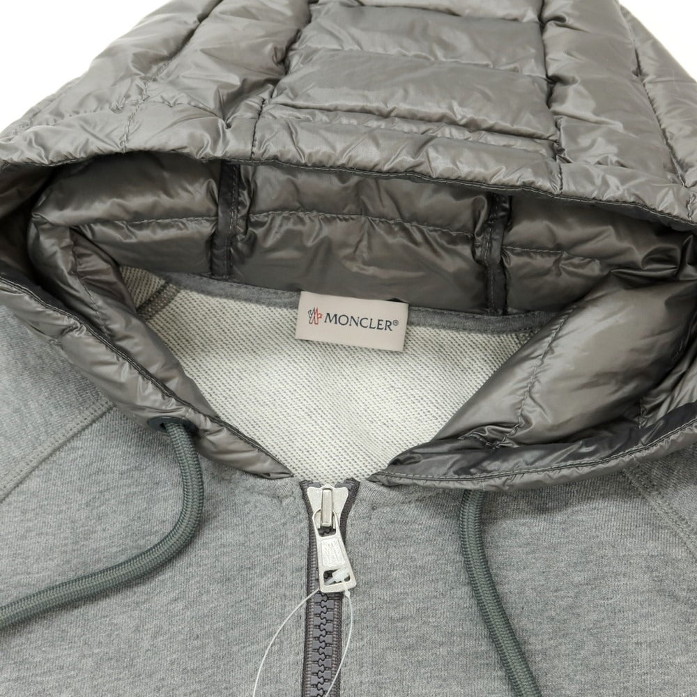 【中古】モンクレール MONCLER スウェット ダウン 切替 ダブルジップ パーカー グレー【サイズM】【GRY】【A/W】【状態ランクB】【メンズ】