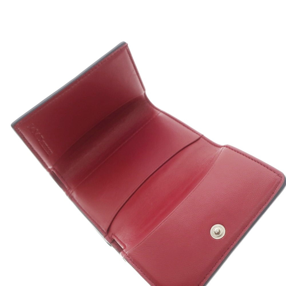 【中古】ジェイアンドエムデヴィッドソン J&amp;M Davidson レザー 三つ折り財布 ネイビーxダークレッド【 状態ランクA 】【 ユニセックス 】 [EPD]
