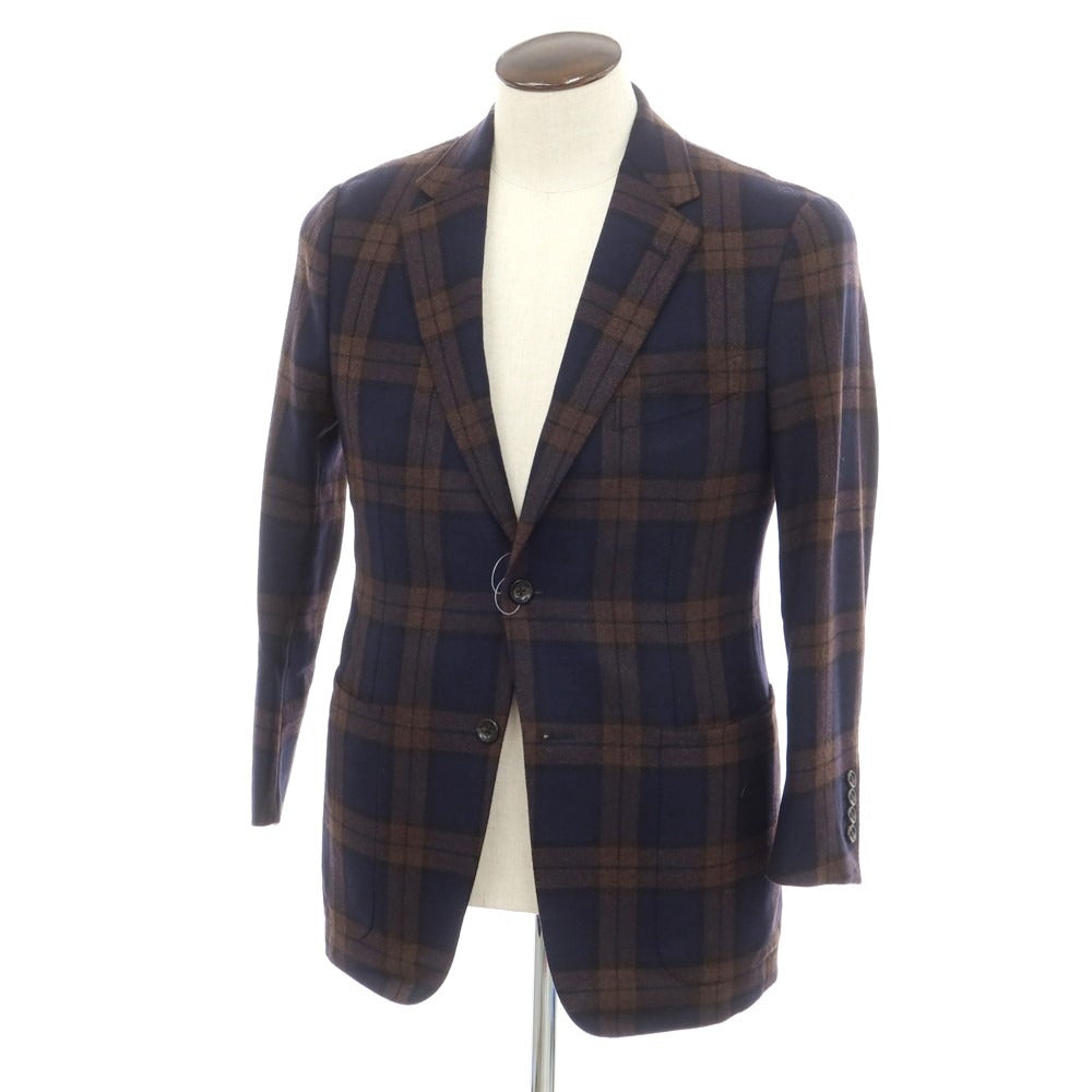 【中古】ダンヒル Dunhill ウールカシミヤ チェック 2つボタン テーラードジャケット ネイビーxブラウン【 48 】【 状態ランクA 】【 メンズ 】
[BPD]