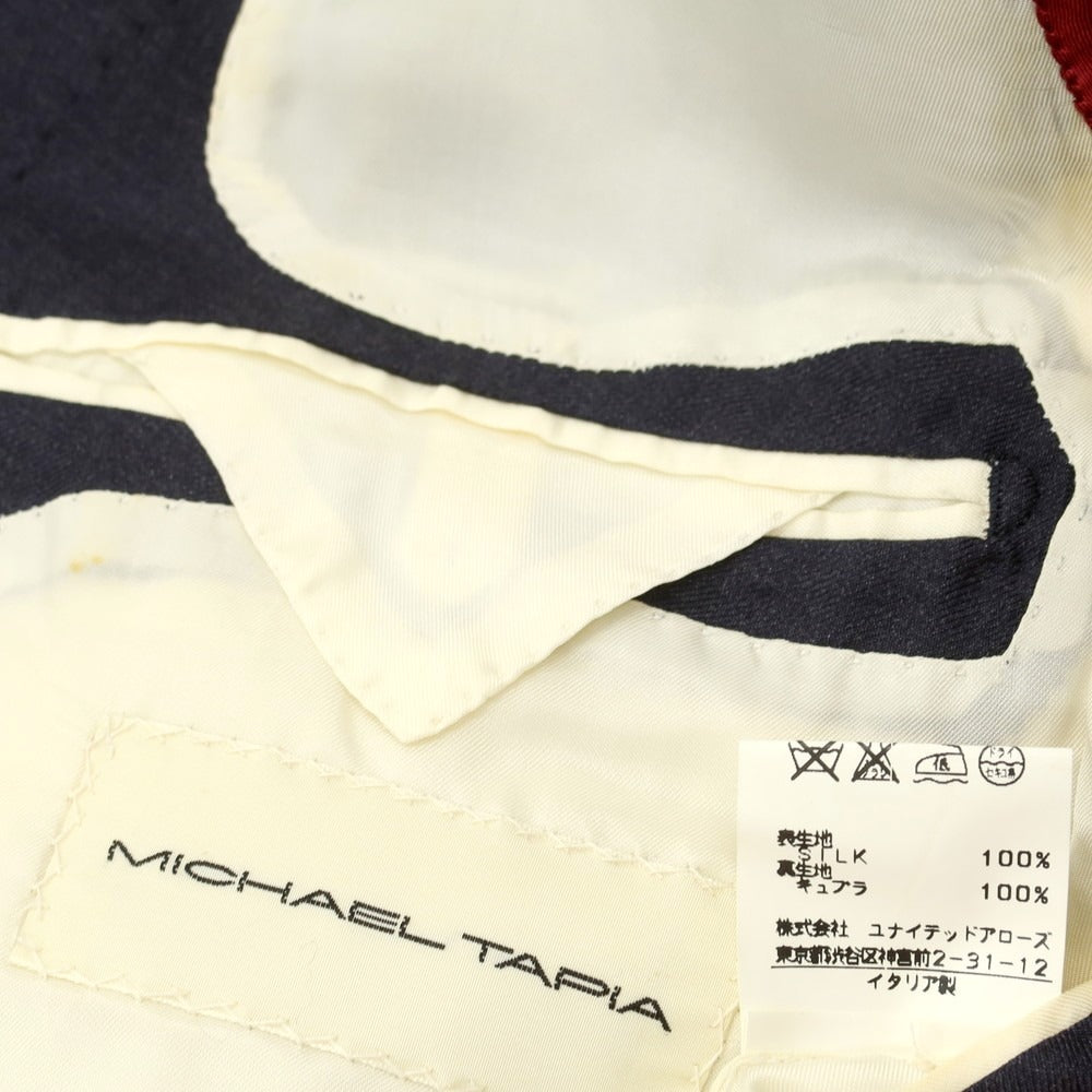 【中古】マイケルタピア MICHAEL TAPIA シルク 2つボタンスーツ グレイッシュネイビー【 48 】【 状態ランクC 】【 メンズ 】