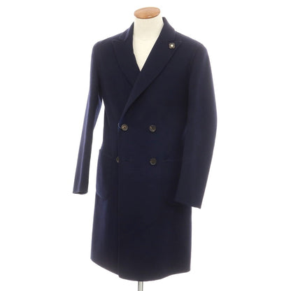 【中古】ラルディーニ LARDINI ウール リバーシブル ダブルブレストコート ネイビーxダークブルー【 46 】【 状態ランクB 】【 メンズ 】