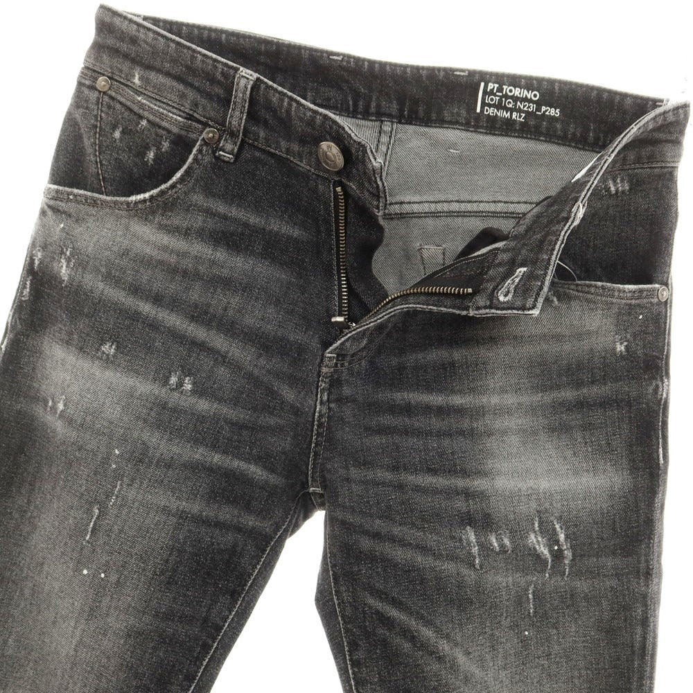 【中古】ピーティートリノ デニム PT TORINO DENIM REGGAE ストレッチ ダメージ加工 ジーンズ デニムパンツ ブラック【 28 】【 状態ランクB 】【 メンズ 】