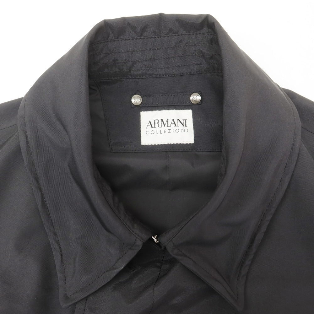 【中古】アルマーニ コレッツォーニ ARMANI COLLEZIONI ポリエステルナイロン トレンチコート ブラック【 50 】【 状態ランクC 】【 メンズ 】