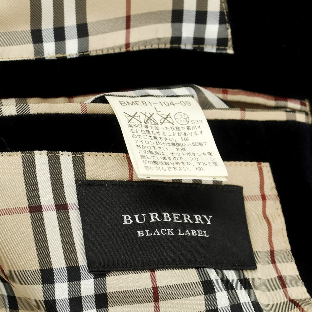 【中古】バーバリーブラックレーベル BURBERRY BLACK LABEL コットン ベロア 2つボタン カジュアルジャケット ブラック【 L 】【 状態ランクC 】【 メンズ 】