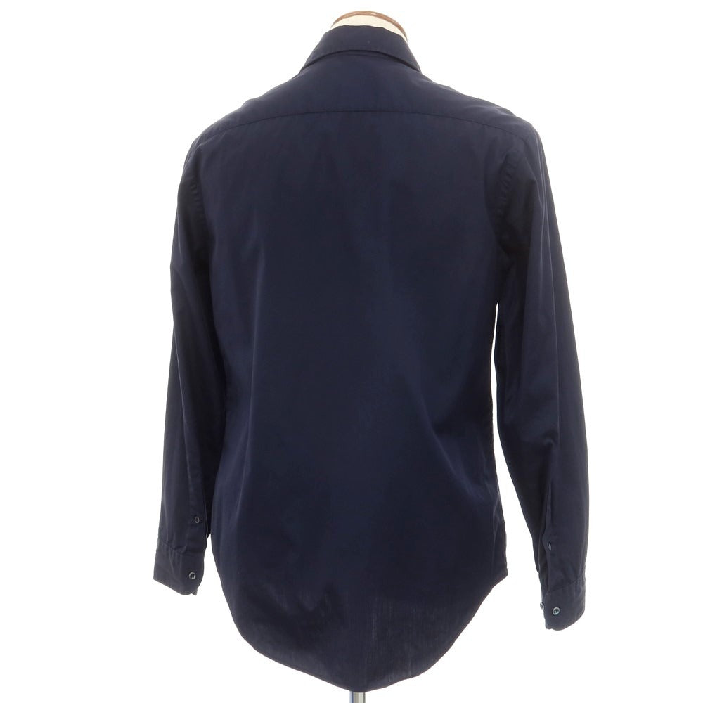 【中古】ジョルジオアルマーニ GIORGIO ARMANI コットン レギュラーカラー カジュアルシャツ ネイビー【サイズ40】【NVY】【S/S/A/W】【状態ランクC】【メンズ】