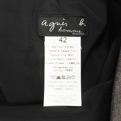 【中古】アニエスベーオム Agnes b. homme ストレッチウール ワイド ドレススラックスパンツ ダークグレー【 42 】【 状態ランクB 】【 メンズ 】