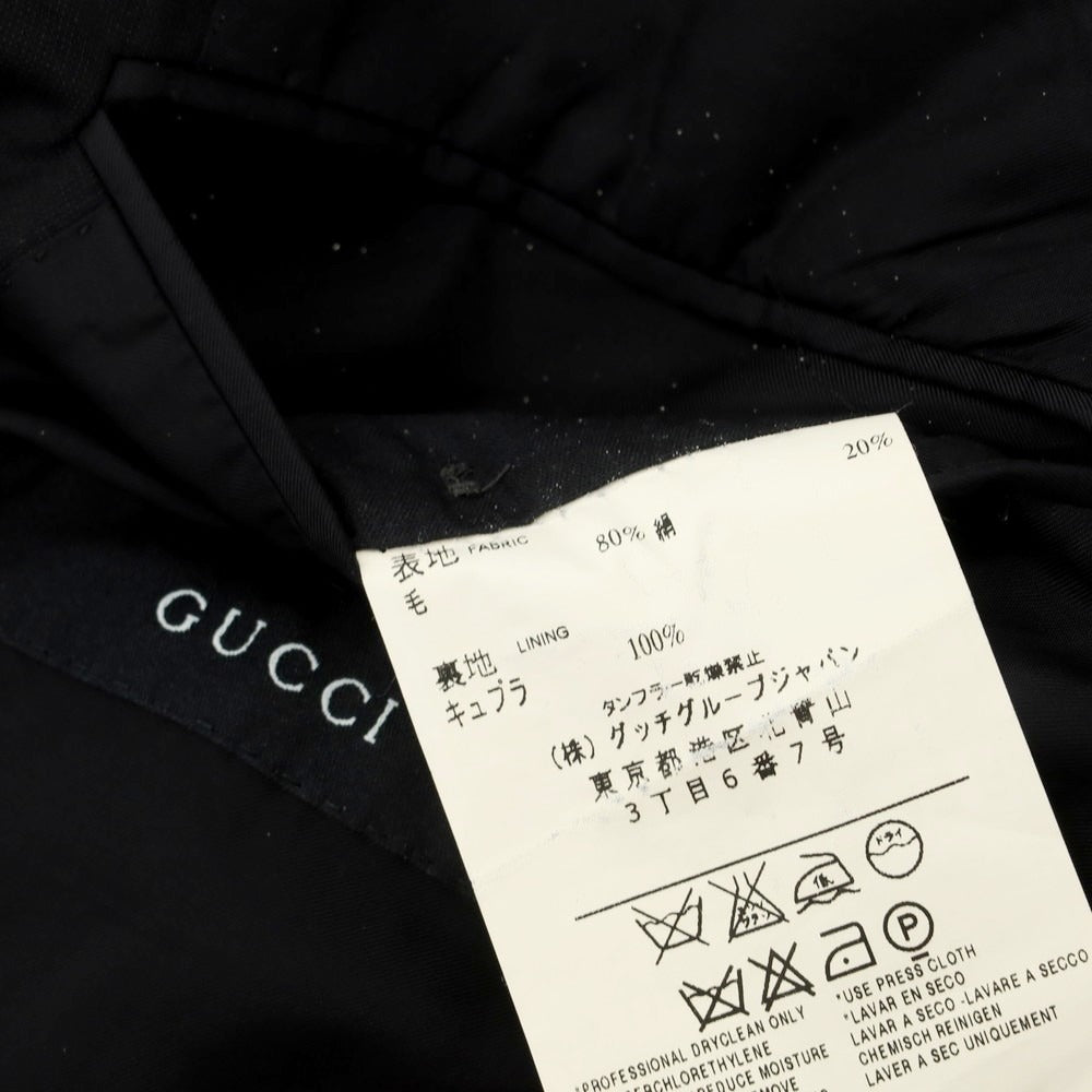 【中古】グッチ GUCCI ウール 3つボタンスーツ ブラック【 48 】【 状態ランクD 】【 メンズ 】