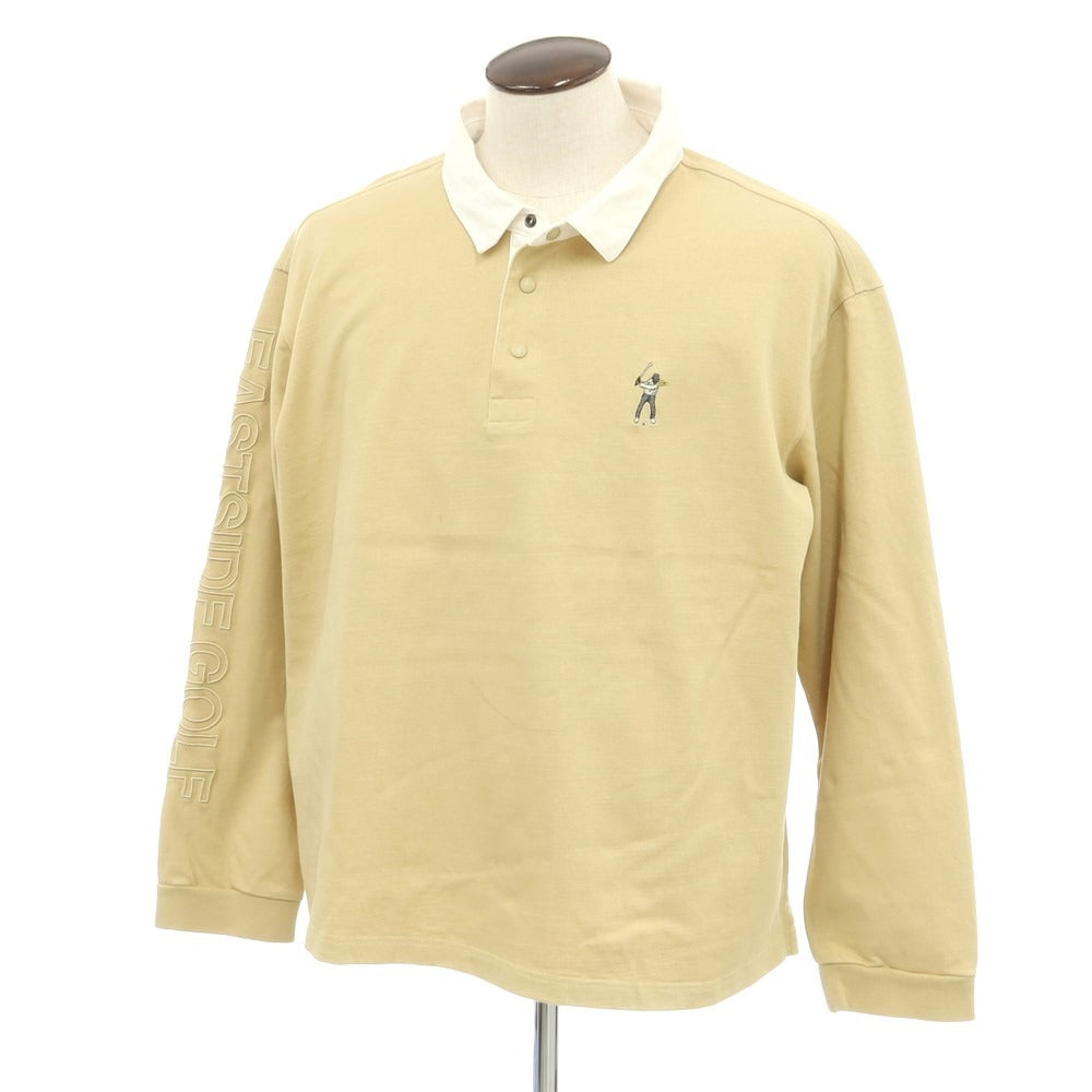 【中古】イーストサイドゴルフ Eastside Golf コットン 長袖ポロシャツ イエローベージュ【 2XL 】【 状態ランクC 】【 メンズ 】