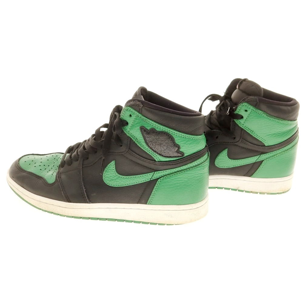 【中古】ナイキ NIKE Air Jordan 1 Retro High OG スニーカー ブラックxグリーン【 27cm 】【 状態ランクC 】【 メンズ 】