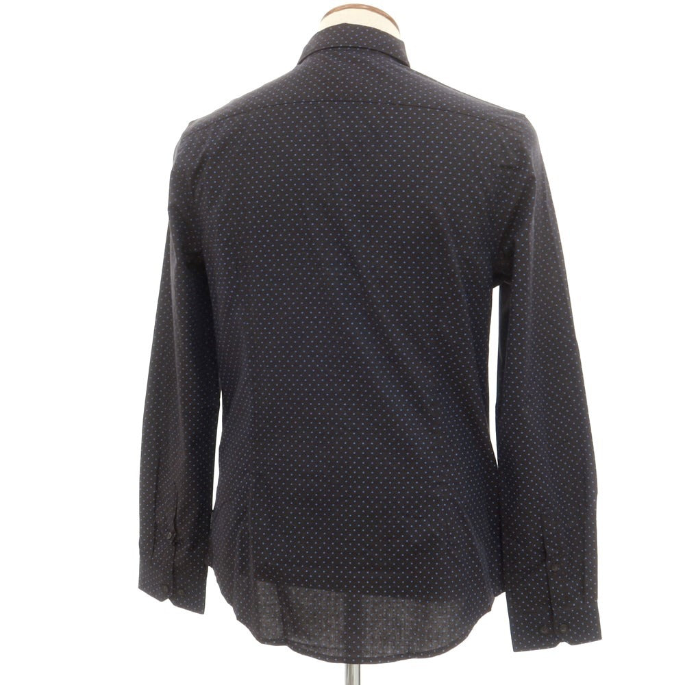 【中古】【未使用】ベンシャーマン Ben Sherman コットン ドット柄 カジュアルシャツ ブラック系xブルー【サイズM】【BLK】【S/S/A/W】【状態ランクS】【メンズ】