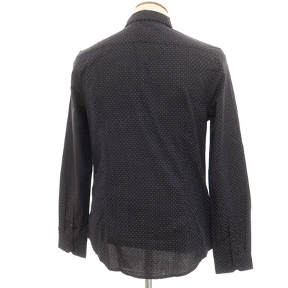 【中古】【未使用】ベンシャーマン Ben Sherman コットン ドット柄 カジュアルシャツ ブラック系xブルー【サイズM】【BLK】【S/S/A/W】【状態ランクS】【メンズ】