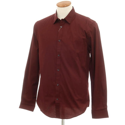 【中古】【未使用】ベンシャーマン Ben Sherman ストレッチ コットン カジュアルシャツ マルーン【サイズM】【RED】【S/S/A/W】【状態ランクS】【メンズ】