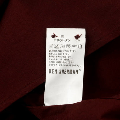 【中古】【未使用】ベンシャーマン Ben Sherman ストレッチ コットン カジュアルシャツ マルーン【サイズM】【RED】【S/S/A/W】【状態ランクS】【メンズ】