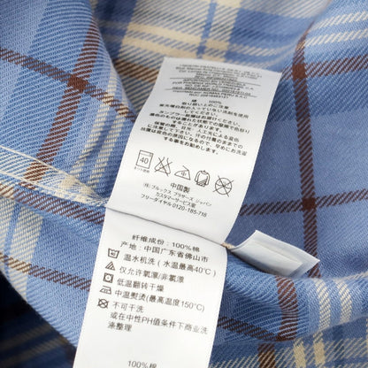 【中古】【未使用】ブルックスブラザーズ Brooks Brothers コットン チェック シャツ ライトブルーxベージュ【 M 】【 状態ランクS 】【 メンズ 】