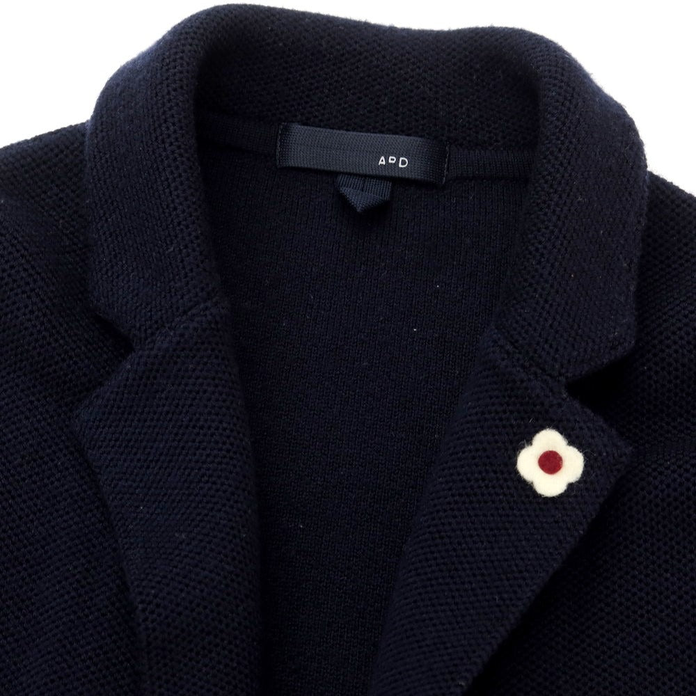 【中古】ラルディーニ LARDINI ウール 2つボタン ニットジャケット ネイビー【 S 】【 状態ランクC 】【 メンズ 】