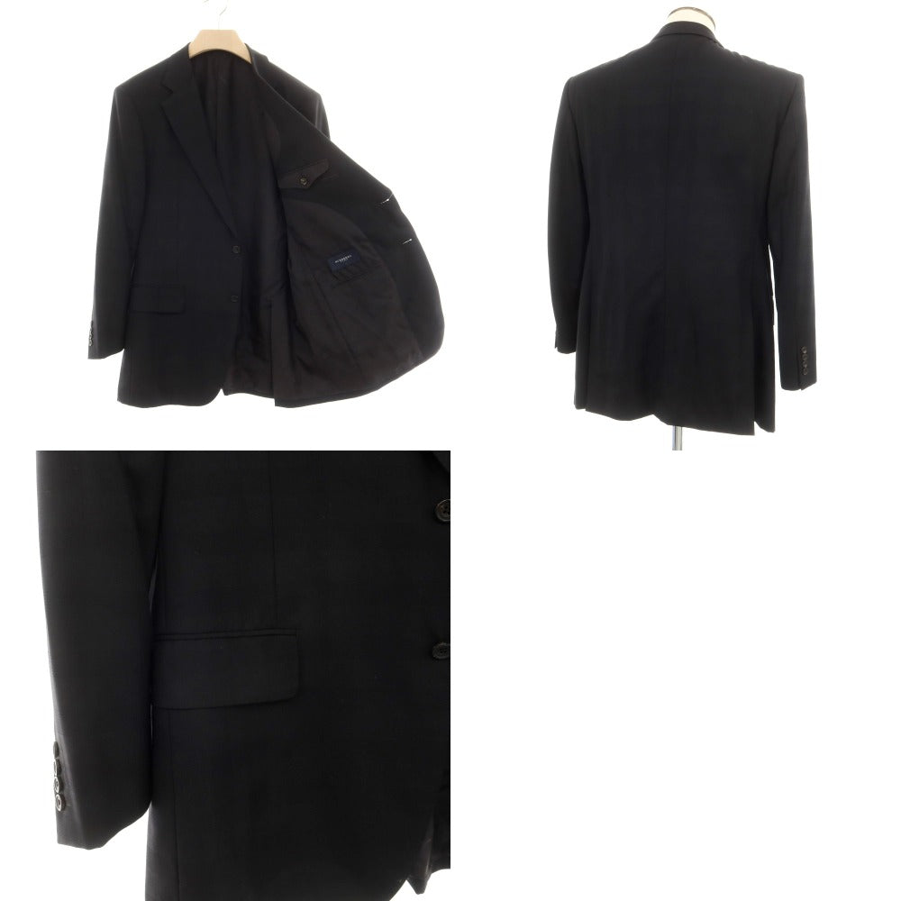 【中古】バーバリーロンドン BURBERRY LONDON SUPER120’S ウール チェック 2B テーラードジャケット ブラック【サイズL】【 状態ランクC 】【 メンズ 】 [EPD]
