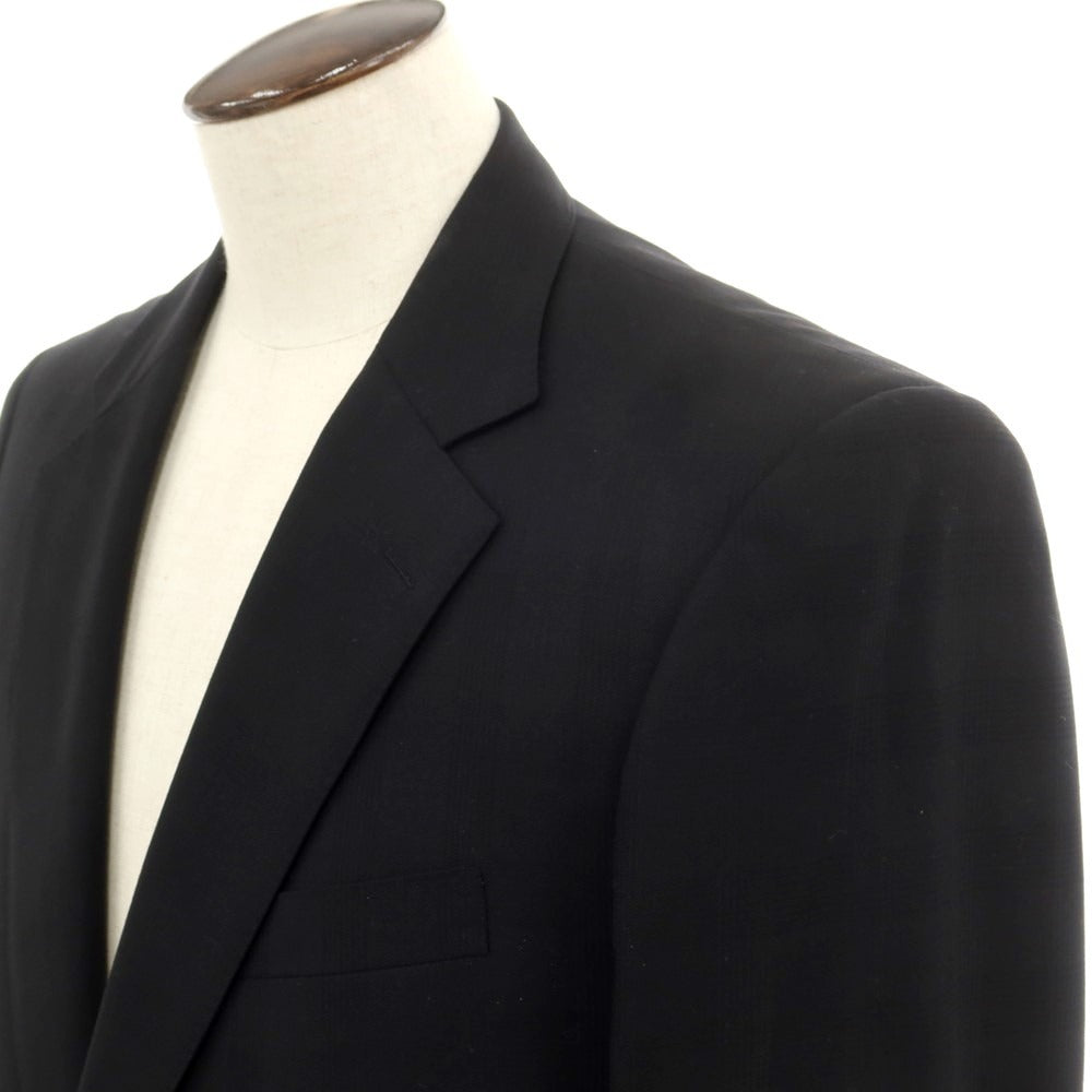 【中古】バーバリーロンドン BURBERRY LONDON SUPER120’S ウール チェック 2B テーラードジャケット ブラック【サイズL】【 状態ランクC 】【 メンズ 】 [EPD]