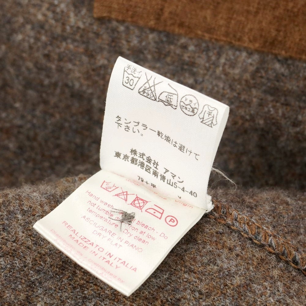 【中古】アルテア Altea ウール ストライプ ニットジャケット グレーxブラウン【サイズL】【 状態ランクB 】【 メンズ 】 [EPD]
