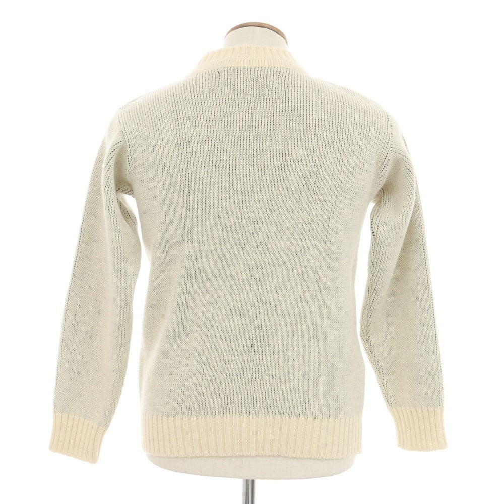 【中古】オールドダービーニットウェア OLDDERBY KNITWEAR ミドルゲージ ウール モックネック プルオーバーニット アイボリー【サイズM】【 状態ランクB 】【 メンズ 】 [EPD]