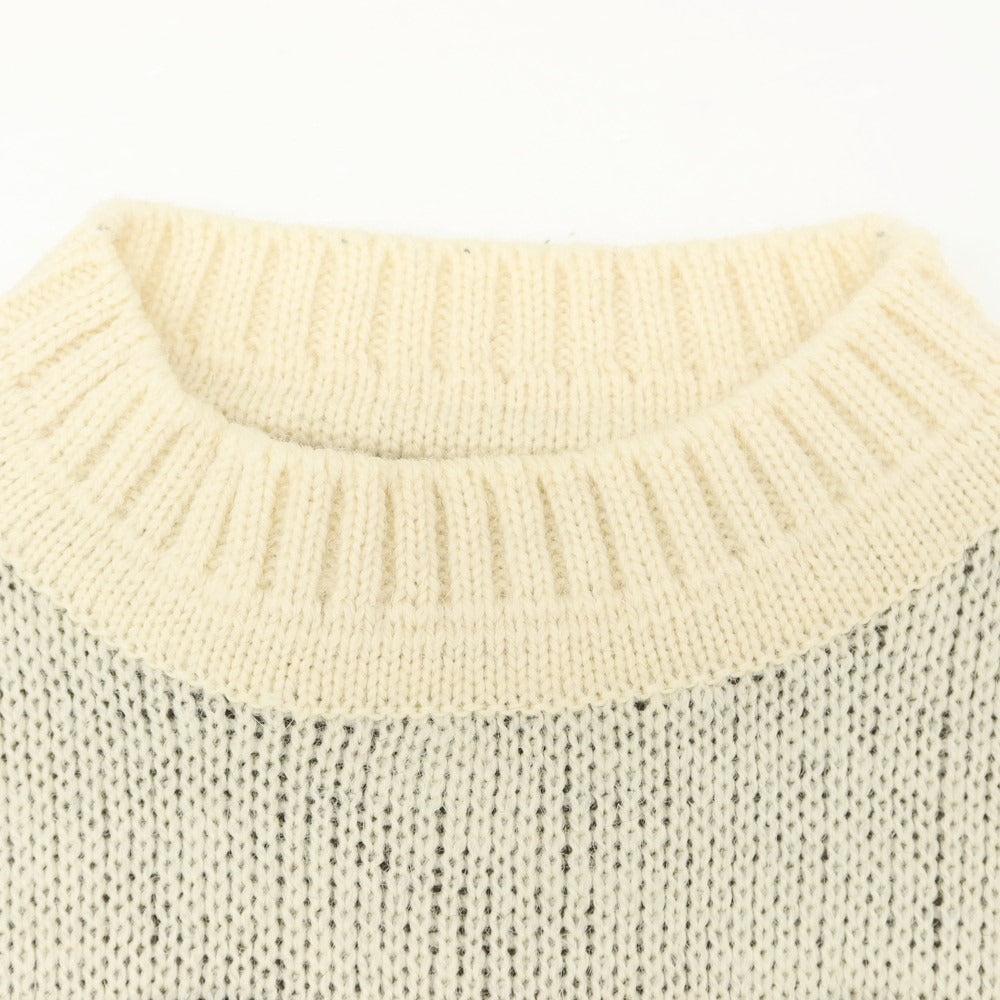 【中古】オールドダービーニットウェア OLDDERBY KNITWEAR ミドルゲージ ウール モックネック プルオーバーニット アイボリー【サイズM】【 状態ランクB 】【 メンズ 】 [EPD]