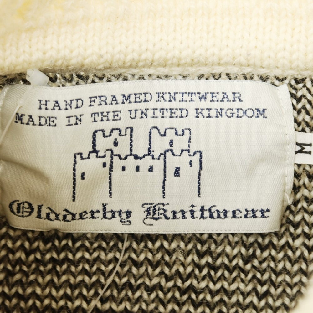 【中古】オールドダービーニットウェア OLDDERBY KNITWEAR ミドルゲージ ウール モックネック プルオーバーニット アイボリー【サイズM】【 状態ランクB 】【 メンズ 】 [EPD]