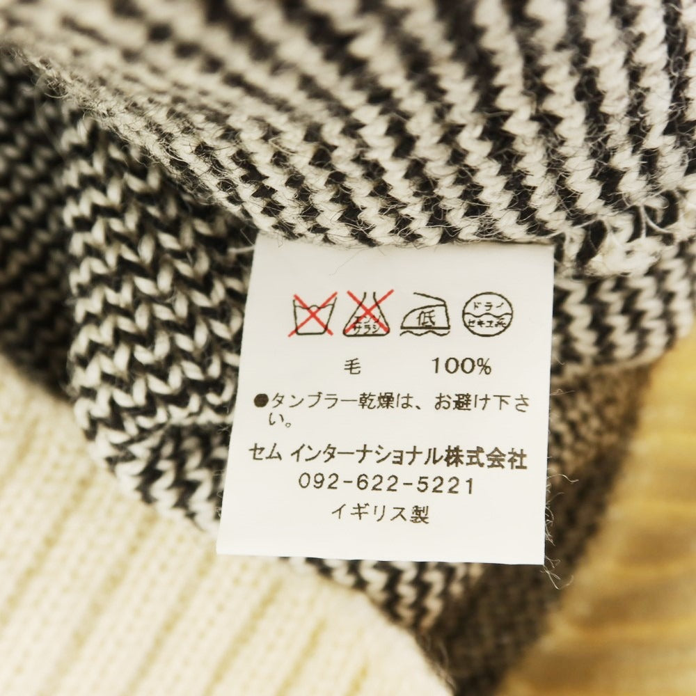 【中古】オールドダービーニットウェア OLDDERBY KNITWEAR ミドルゲージ ウール モックネック プルオーバーニット アイボリー【サイズM】【 状態ランクB 】【 メンズ 】 [EPD]