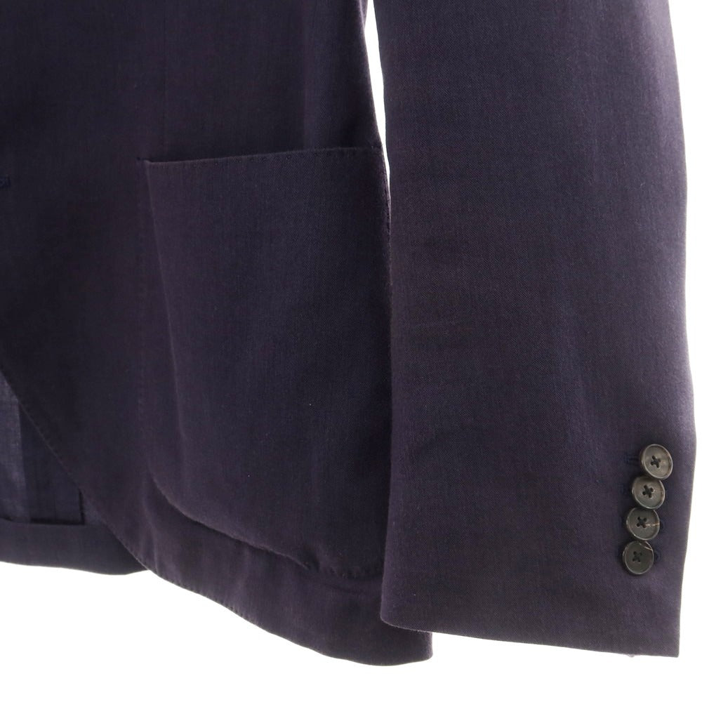 【中古】ラルディーニ LARDINI ウールコットン 3つボタン テーラードジャケット ネイビー【 46 】【 状態ランクC 】【 メンズ 】