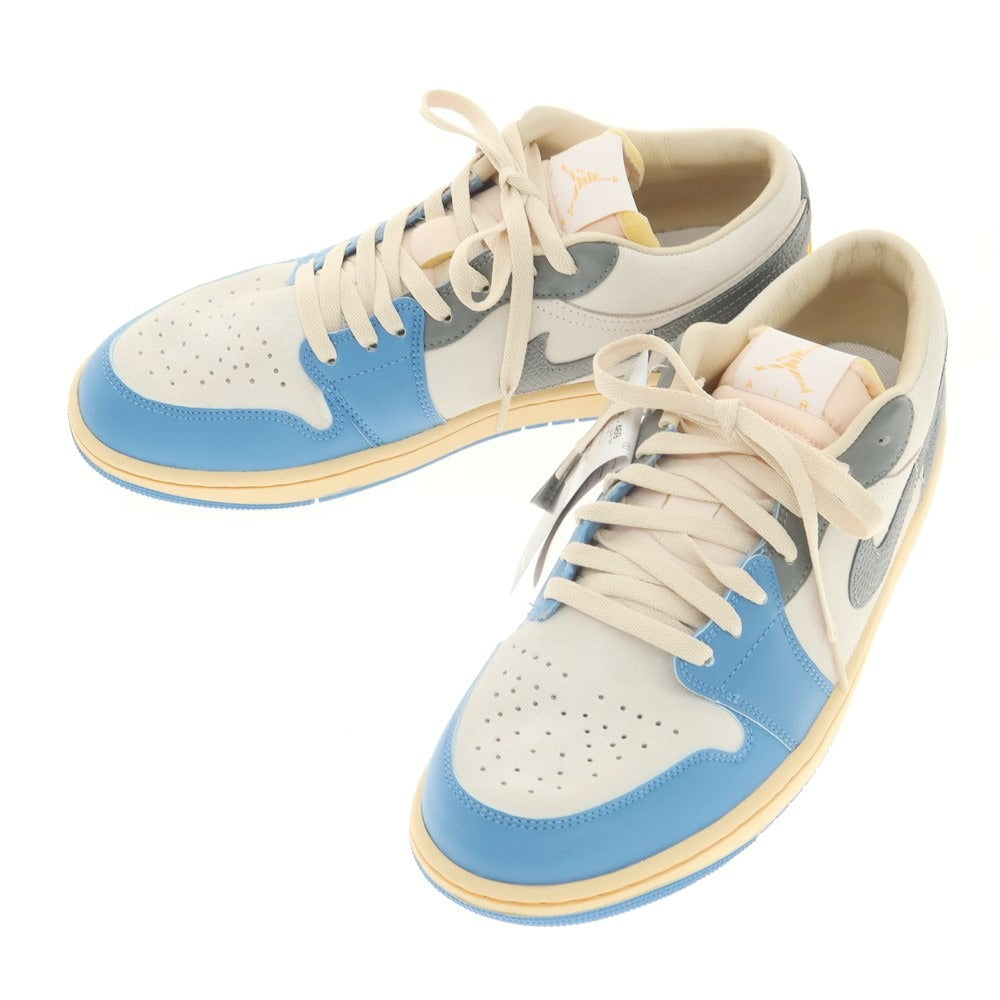 【中古】【未使用】ナイキ NIKE AIR JORDAN 1 LOW SE ジョーダン1 ロー スニーカー ライトブルーxグレー【 28.5cm 】【 状態ランクS 】【 メンズ 】