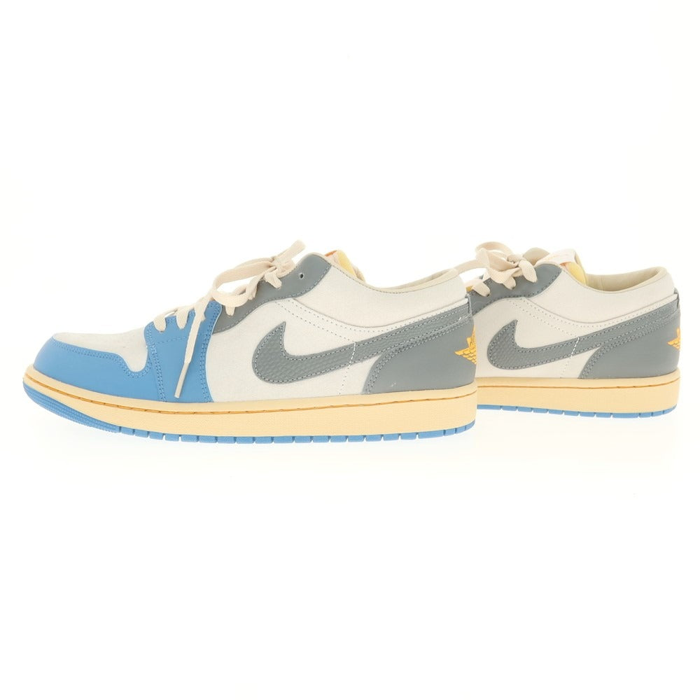 【中古】【未使用】ナイキ NIKE AIR JORDAN 1 LOW SE ジョーダン1 ロー スニーカー ライトブルーxグレー【 28.5cm 】【 状態ランクS 】【 メンズ 】