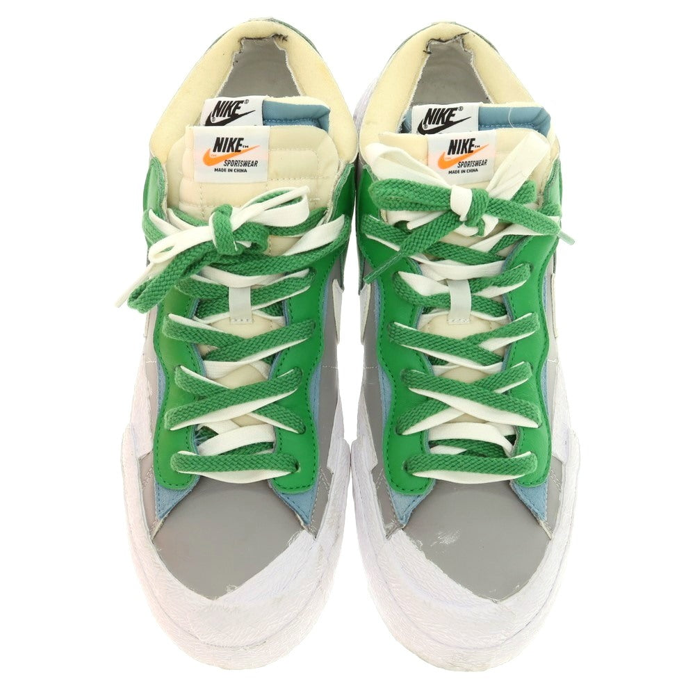 【中古】サカイ Sacai × NIKE BLAZER LOW スニーカー グレーxグリーン【 28.5cm 】【 状態ランクB 】【 メンズ 】