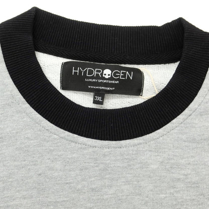 【中古】【未使用】ハイドロゲン HYDROGEN コットン クルーネック スウェット ライトグレー【 3XL 】【 状態ランクS 】【 メンズ 】