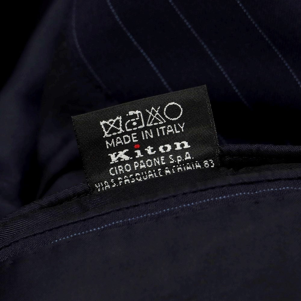 【中古】チロパオーネ キートン Ciro Paone Kiton タイユアタイ別注 3つボタンスーツ ネイビーxブルー【 48 】【 状態ランクD 】【 メンズ 】