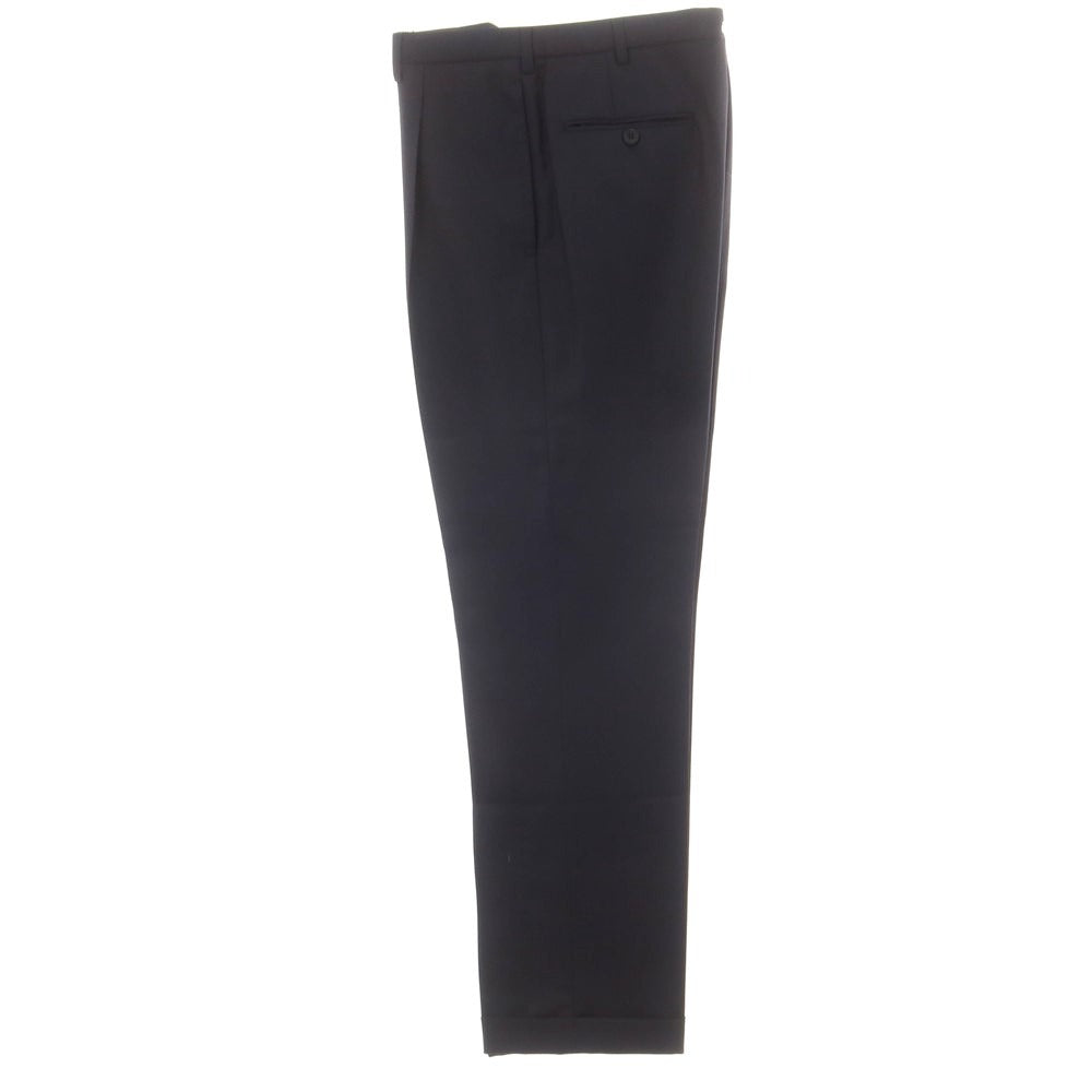 【中古】アンティカ サルトリア ディ アテッラ ナポリ Antica Sartoria Di Atella Napoli ウール ヘリンボーン 3つボタンスーツ ダークネイビー【サイズ46】【 状態ランクC 】【 メンズ 】 [EPD]