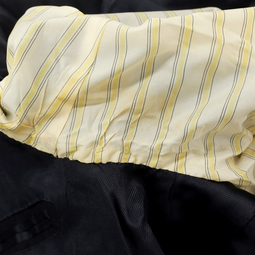 【中古】アンティカ サルトリア ディ アテッラ ナポリ Antica Sartoria Di Atella Napoli ウール ヘリンボーン 3つボタンスーツ ダークネイビー【サイズ46】【 状態ランクC 】【 メンズ 】 [EPD]