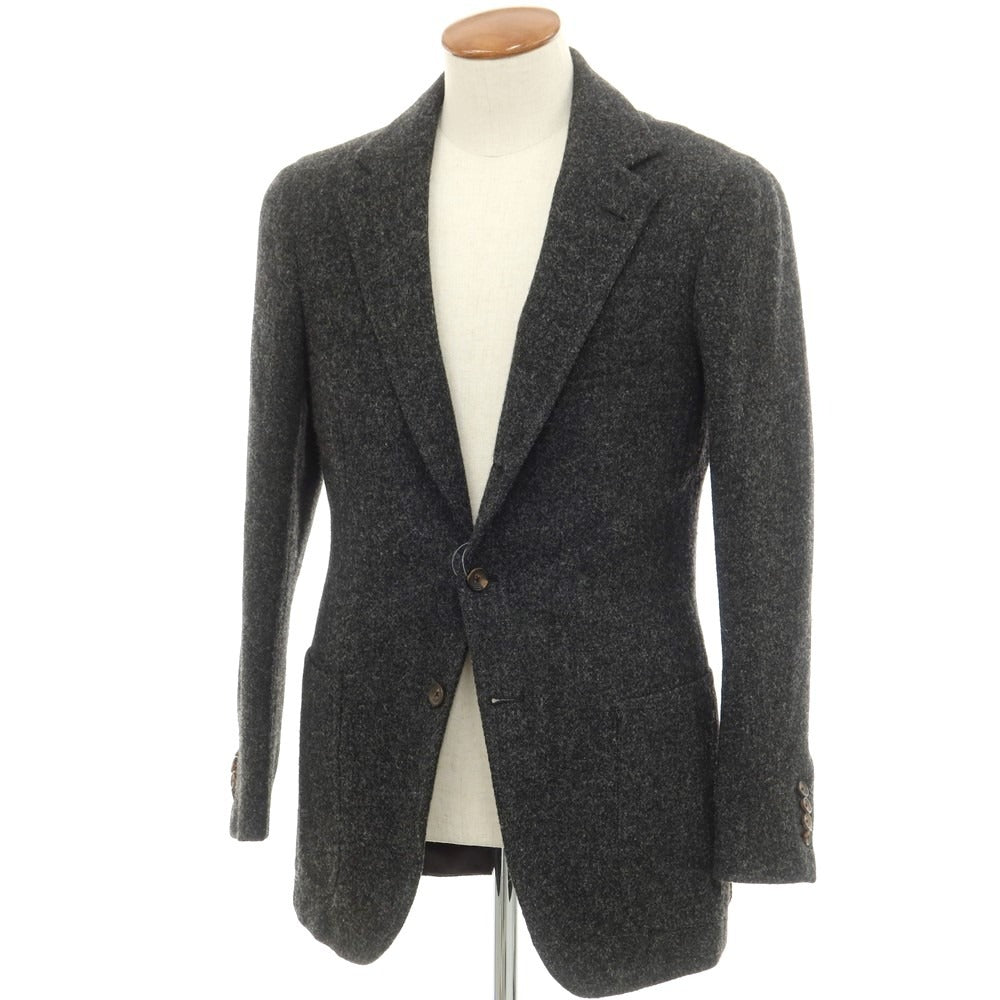 【中古】アンティカ サルトリア ディ アテッラ ナポリ Antica Sartoria Di Atella Napoli Harris Tweed テーラードジャケット ダークグレー【サイズ表記なし（46位)】【GRY】【A/W】【状態ランクD】【メンズ】