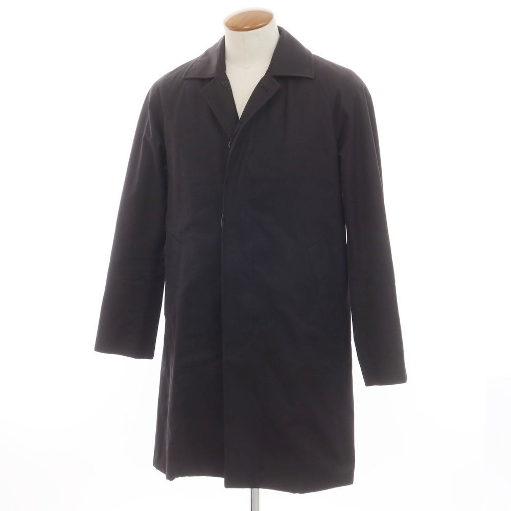 【中古】アクアスキュータム Aquascutum コットン ライナー付き ステンカラーコート ブラック【サイズ38】【 状態ランクC 】【 メンズ 】 [EPD]