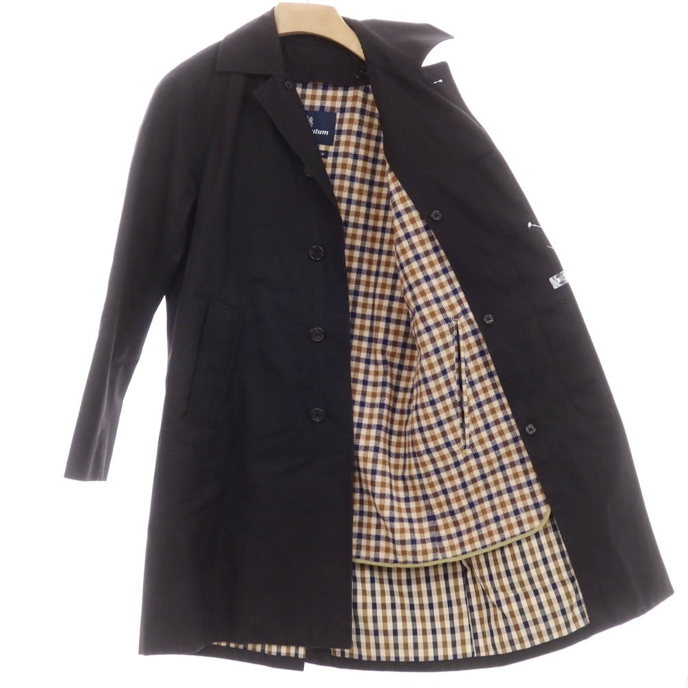 【中古】アクアスキュータム Aquascutum コットン ライナー付き ステンカラーコート ブラック【 38 】【 状態ランクC 】【 メンズ 】