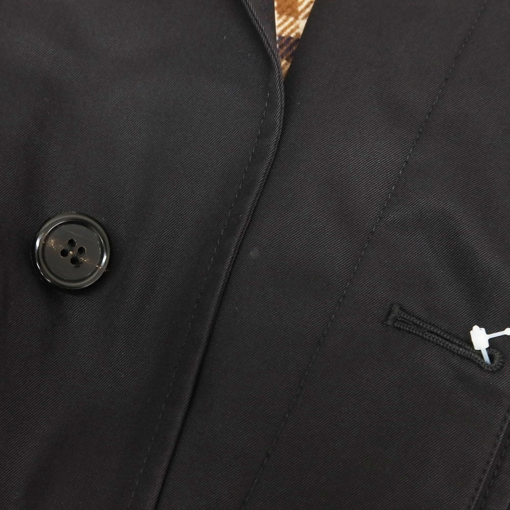 【中古】アクアスキュータム Aquascutum コットン ライナー付き ステンカラーコート ブラック【サイズ38】【 状態ランクC 】【 メンズ 】 [EPD]