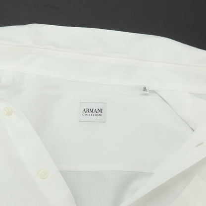 【中古】アルマーニ コレッツォーニ ARMANI COLLEZIONI コットン ヘリンボーン スナップボタンダウン ドレスシャツ ホワイト【 40 】【 状態ランクB 】【 メンズ 】