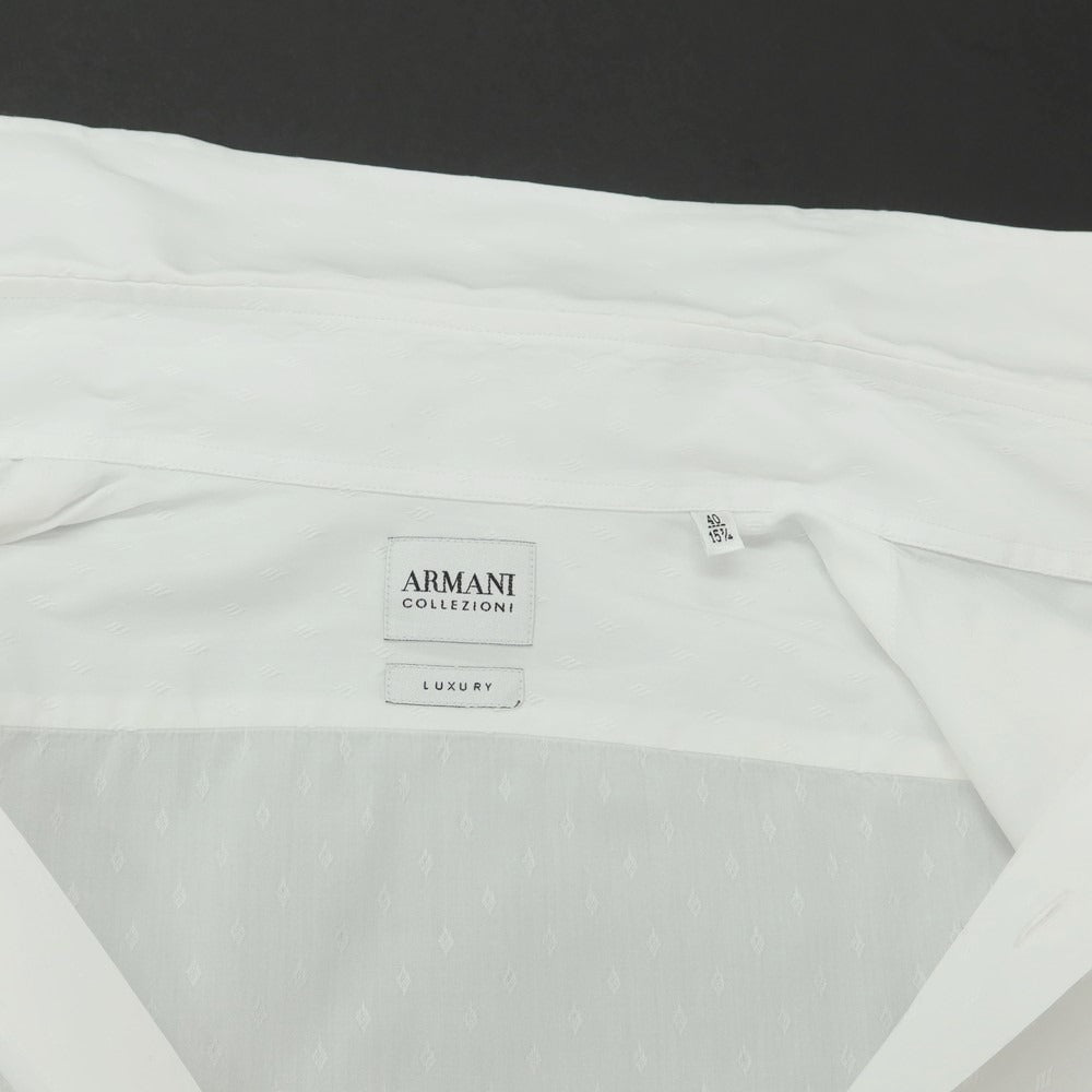 【中古】アルマーニ コレッツォーニ ARMANI COLLEZIONI コットン レギュラーカラー ドレスシャツ ホワイト【 40 】【 状態ランクB 】【 メンズ 】