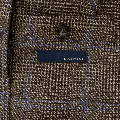 【中古】ラルディーニ LARDINI ウール チェック 3つボタン テーラードジャケット ダークブラウンxブルー【サイズ44】【BRW】【A/W】【状態ランクC】【メンズ】