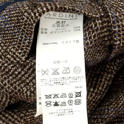 【中古】ラルディーニ LARDINI ウール チェック 3つボタン テーラードジャケット ダークブラウンxブルー【サイズ44】【BRW】【A/W】【状態ランクC】【メンズ】