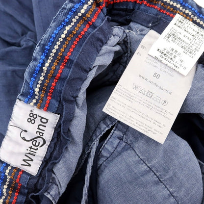 【中古】ホワイトサンド WHITE SAND ストレッチ コットン ストライプ イージーパンツ ネイビー【 50 】【 状態ランクC 】【 メンズ 】