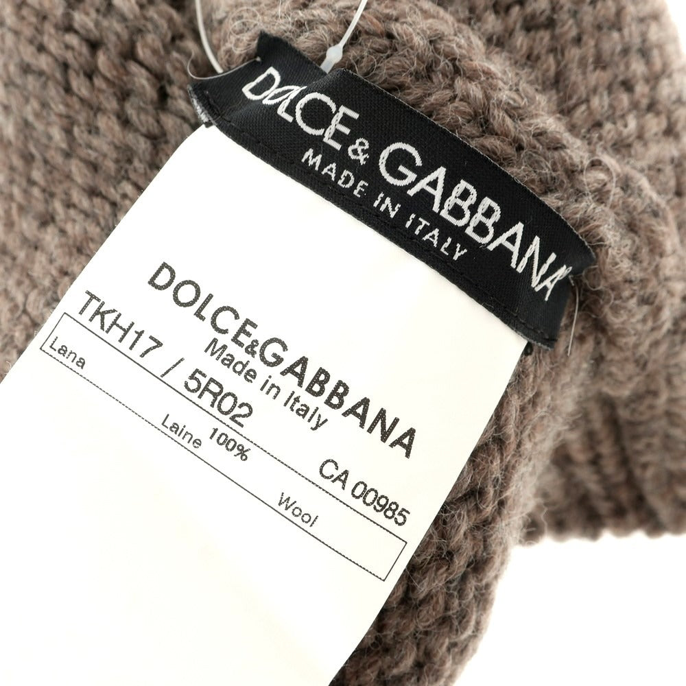 【中古】ドルチェアンドガッバーナ DOLCE&amp;GABBANA ウール ニットキャップ 帽子 グレーブラウン【GRY】【A/W】【状態ランクB】【メンズ】