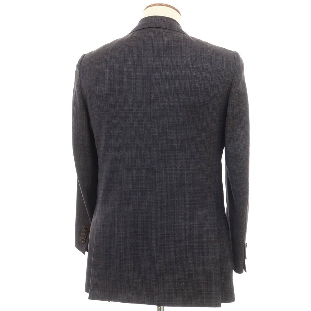 【中古】カシヤマ ザ スマートテーラー KASHIYAMA the Smart Tailor ウール 3B テーラードジャケット ダークネイビーxブラウン【サイズ48】【 状態ランクD 】【 メンズ 】 [EPD]