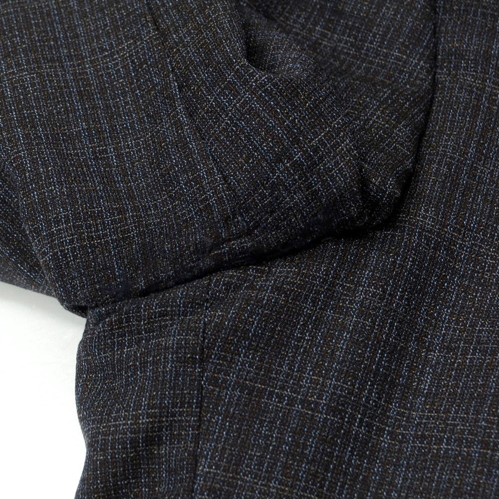 【中古】カシヤマ ザ スマートテーラー KASHIYAMA the Smart Tailor ウール 3B テーラードジャケット ダークネイビーxブラウン【サイズ48】【 状態ランクD 】【 メンズ 】 [EPD]