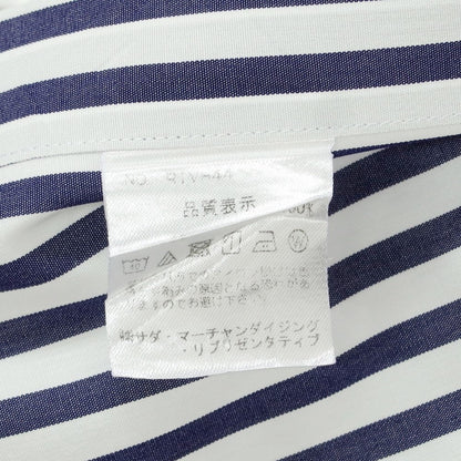 【中古】メイカーズシャツ カマクラ Makers Shirt 鎌倉 コットン ストライプ セミワイドカラー ドレスシャツ ネイビーxホワイト【 40 】【 状態ランクC 】【 メンズ 】