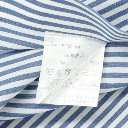 【中古】メイカーズシャツ カマクラ Makers Shirt 鎌倉 コットン ストライプ セミワイドカラー ドレスシャツ ブルーxホワイト【 40 】【 状態ランクC 】【 メンズ 】