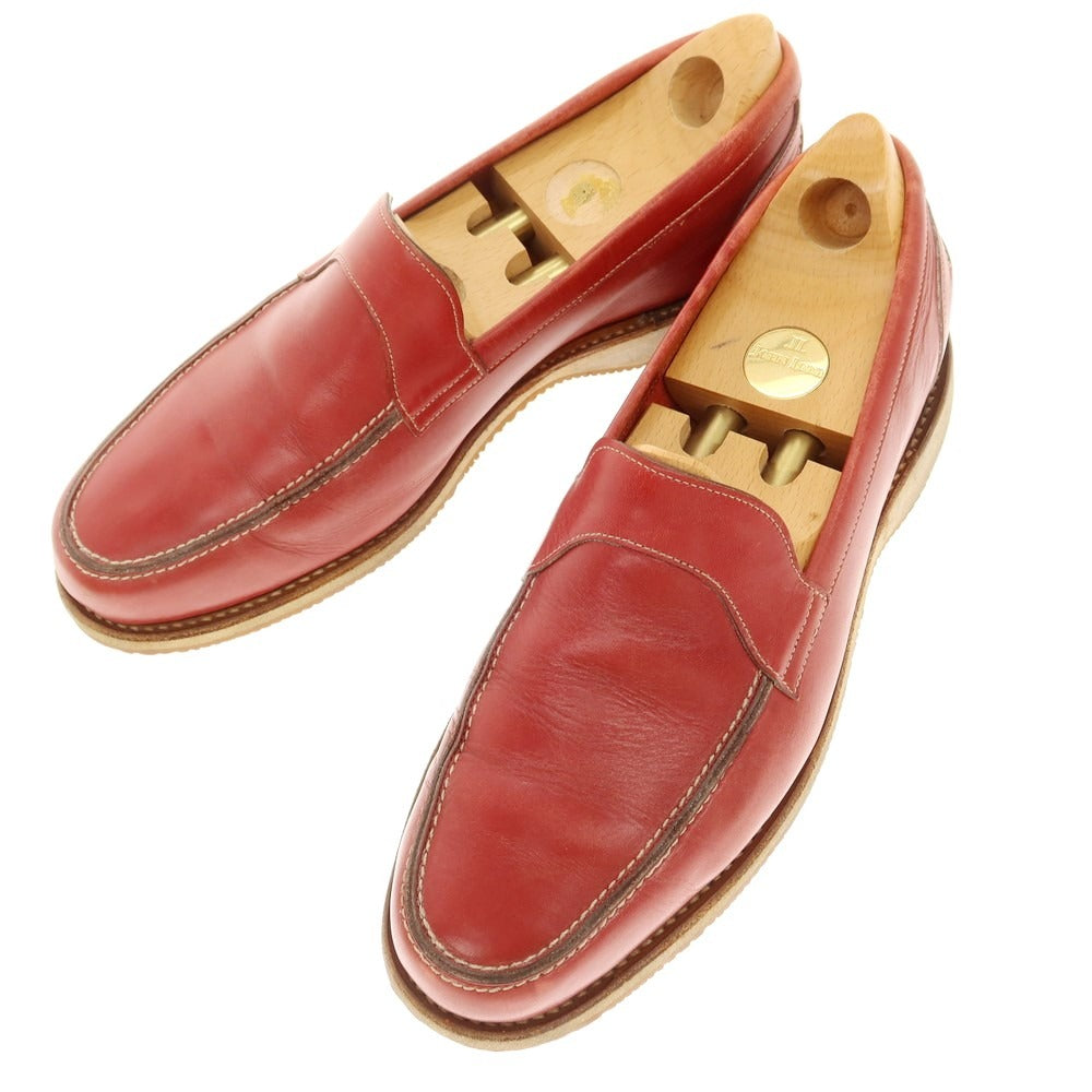 【中古】ジョンロブ John Lobb TOBASO デッキシューズ ローファー レッド【 7 1/2E 】【 状態ランクC 】【 メンズ 】