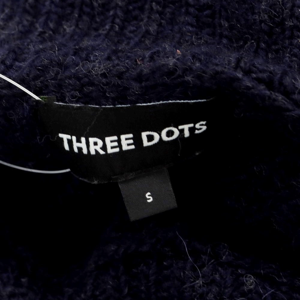 【中古】スリードッツ three dots ミドルゲージ ケーブル編み プルオーバーニット ネイビー【サイズS】【 状態ランクC 】【 メンズ 】 [EPD]